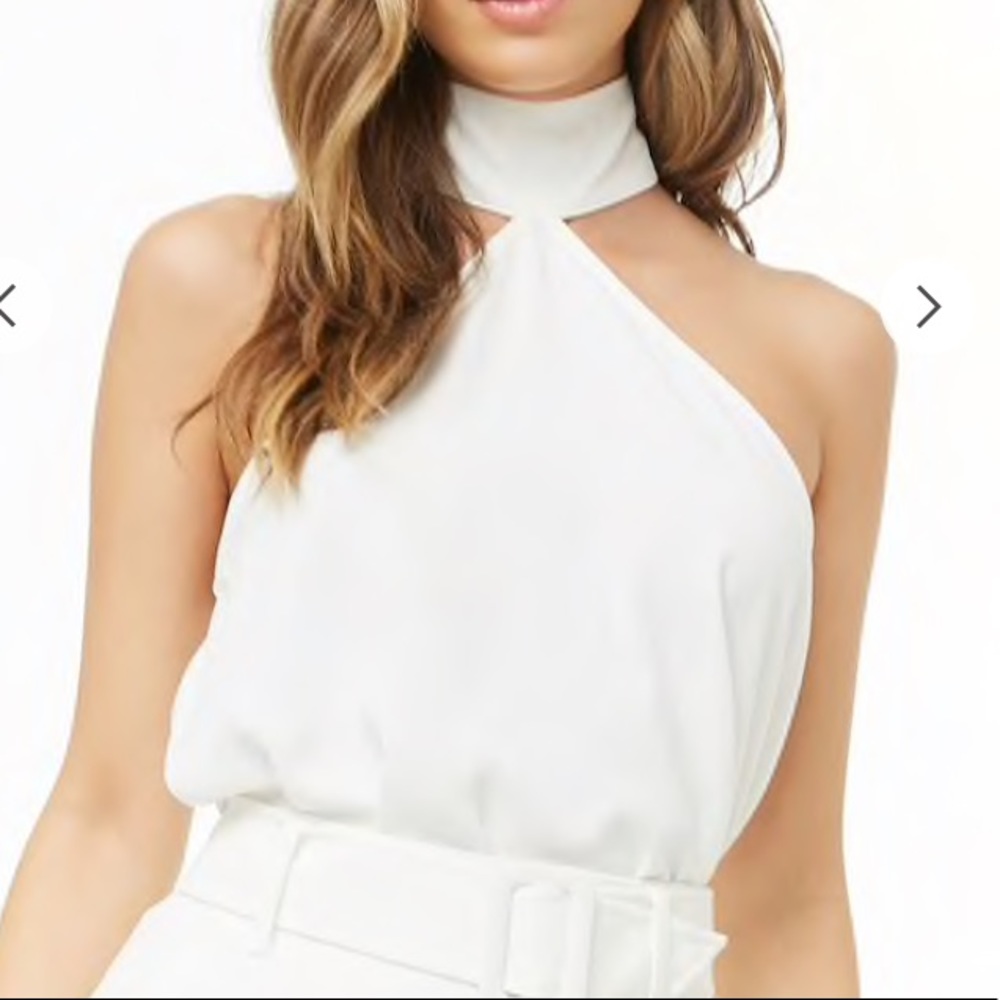 Do + Be White mock neck blouse